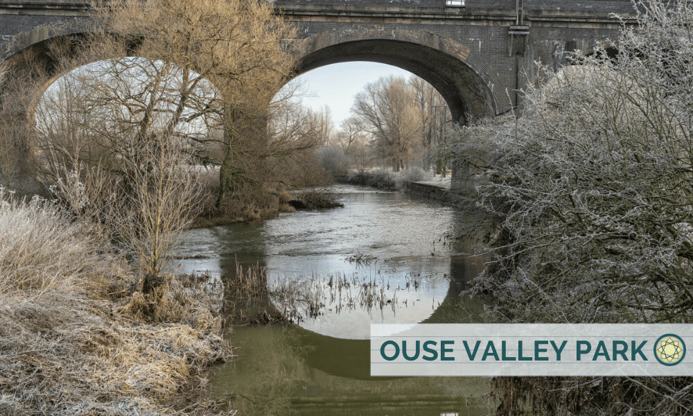 Viaduct over the river Ouse in winter